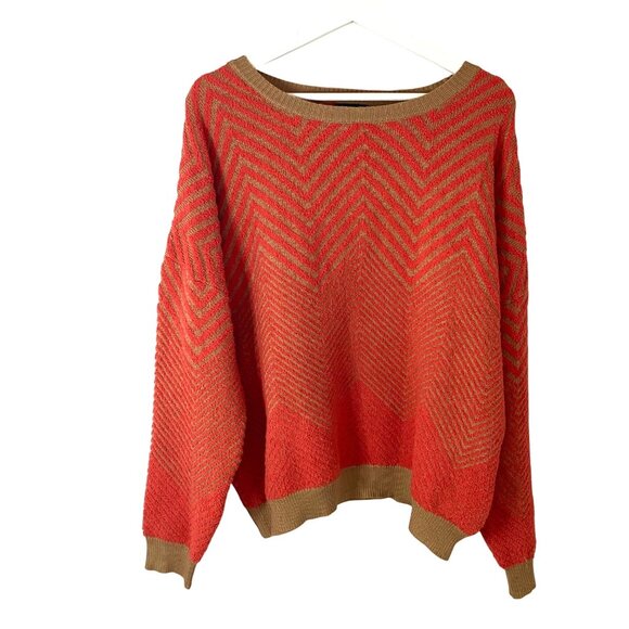 Lumier Long Sleeve Zig Zag Boatneck Sweater Sz‎ M NWT Colorful Soft Artsy - Picture 3 of 11